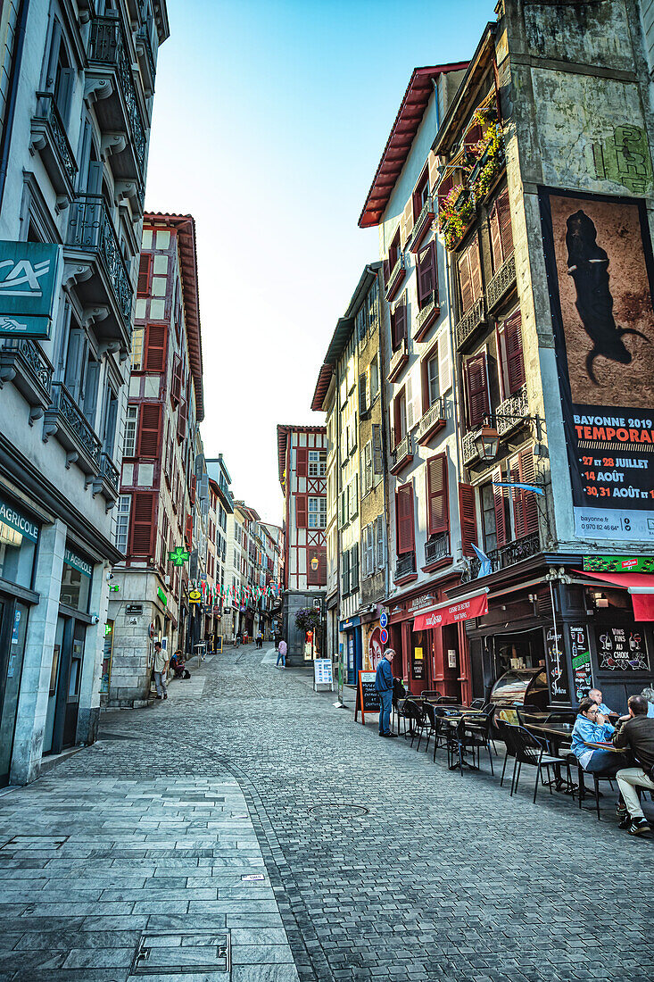 Bayonne,France - 06 September 2019 - shopping street the city of Bayonne.