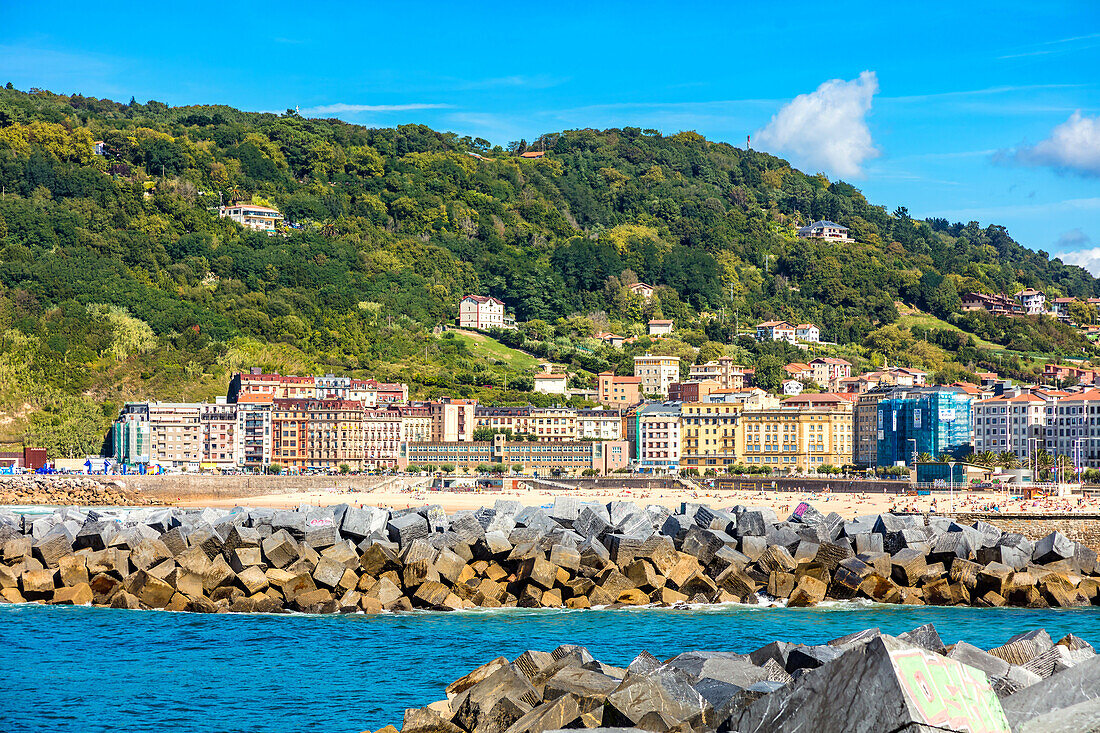 San Sebastian,Spain - September 07,2019 - La Concha Bay