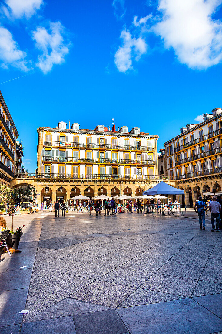 San Sebastián,Spanien - 07. September 2019 - Constitución-Platz