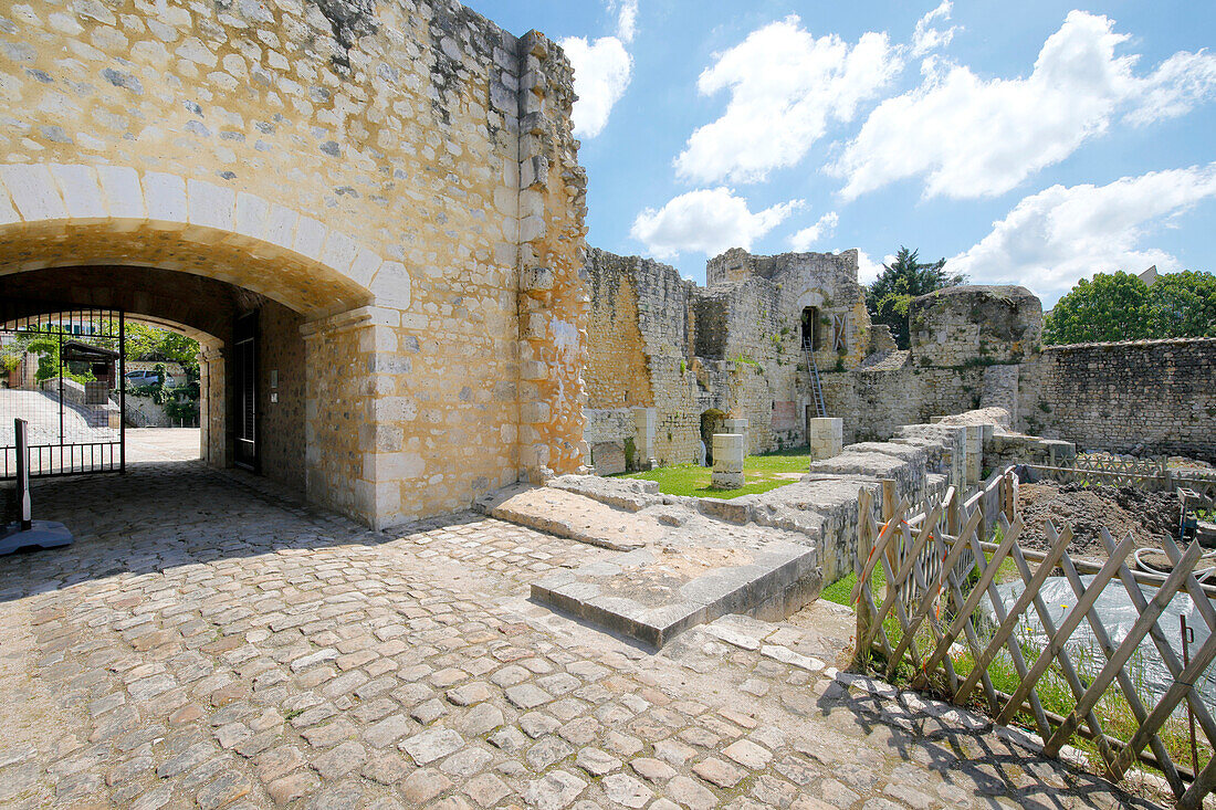 Frankreich. Seine und Marne. Brie Comte Robert. Das Schloss, Ort der archäologischen Ausgrabungen.