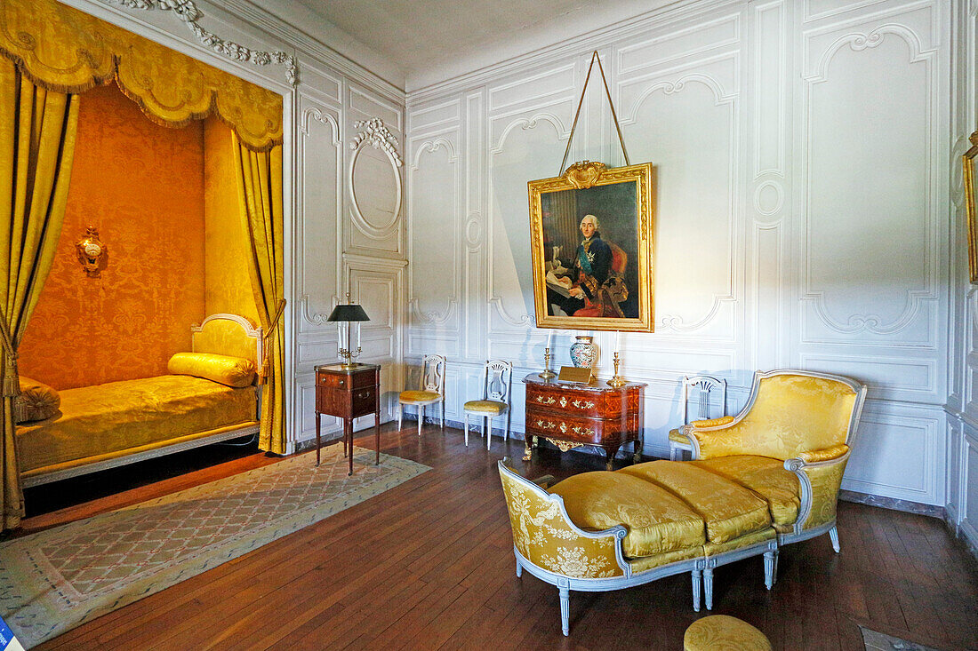 France. Seine et Marne. Castle of Vaux le Vicomte. The bedroom Praslin.