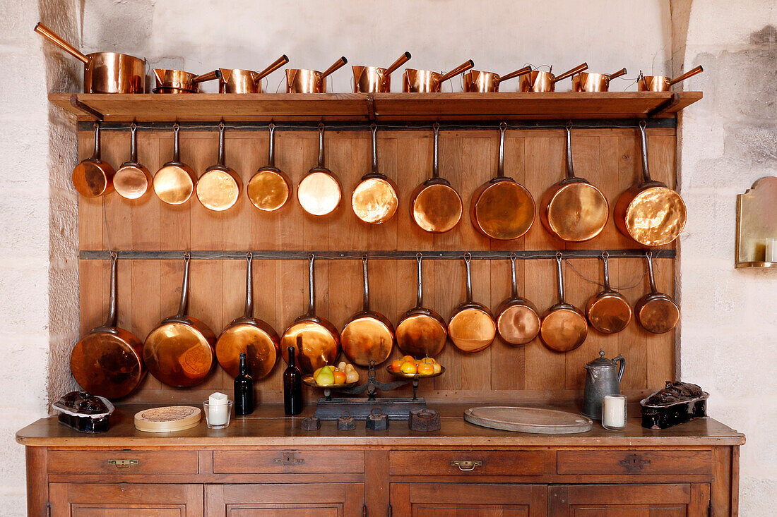 France. Seine et Marne. Vaux le Vicomte. Castle of Vaux le Vicomte. The big kitchen.