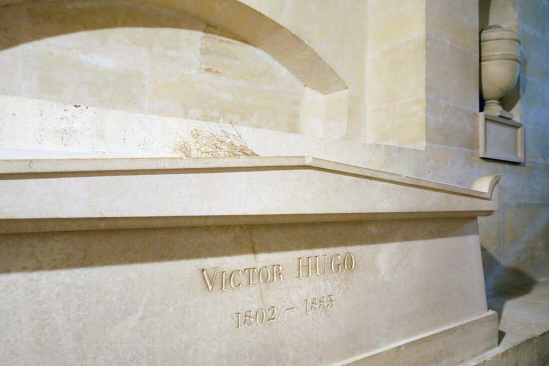 France. Paris. 5th district. The Pantheon. The crypt. Tomb of Victor Hugo.