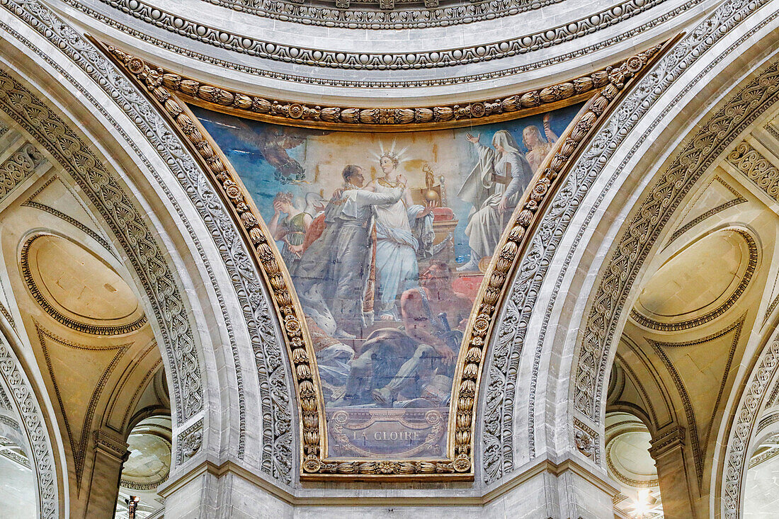 France. Paris. 5th district. The Pantheon. The ceilings. Painting Glory.