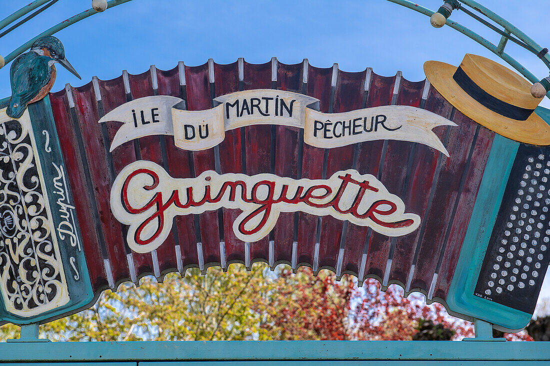 Frankreich. Marne-Tal. Champigny sur Marne. Guinguette auf der Insel von Martin Pêcheur