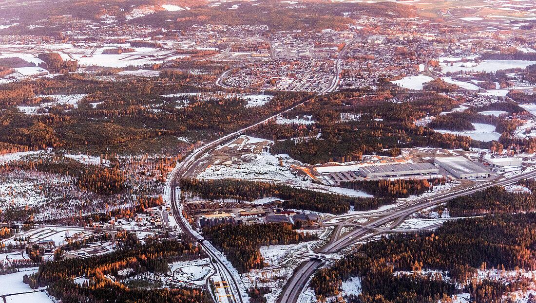 Norway,Oslo seen from a plane