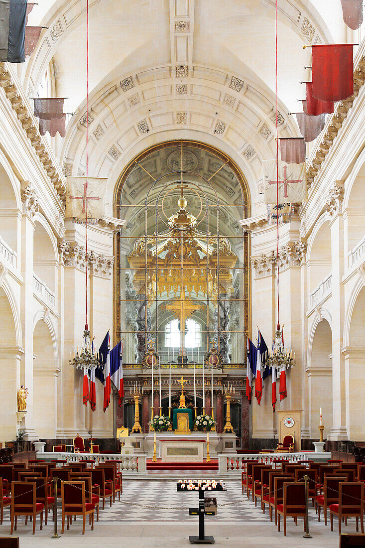 France. Paris. 7th district. Les Invalides. Army museum. Saint-Louis Cathedral. The altar.