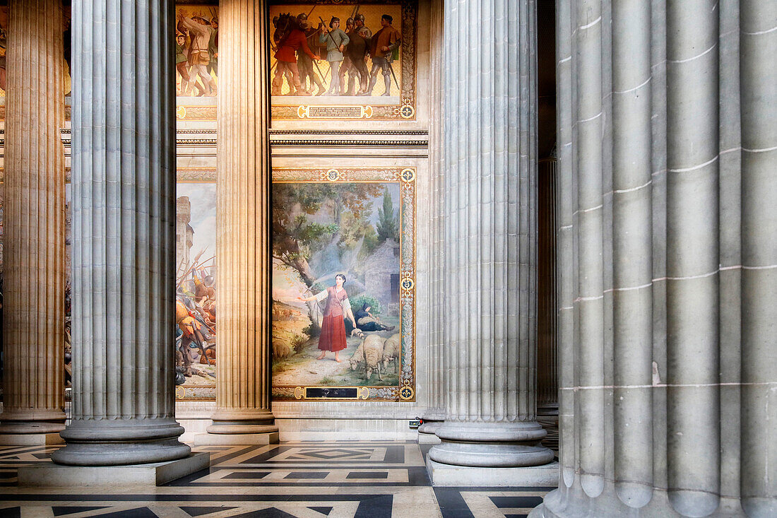 France. Paris. 5th district. The Pantheon. Painting The life of Joan of Arc by Jules Eugene Lenepveu.