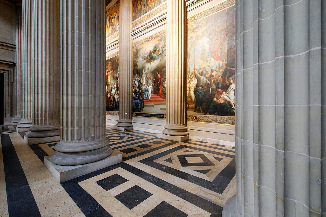 France. Paris. 5th district. The Pantheon. Painting The Coronation of Charlemagne by Henry Leopold Levy.