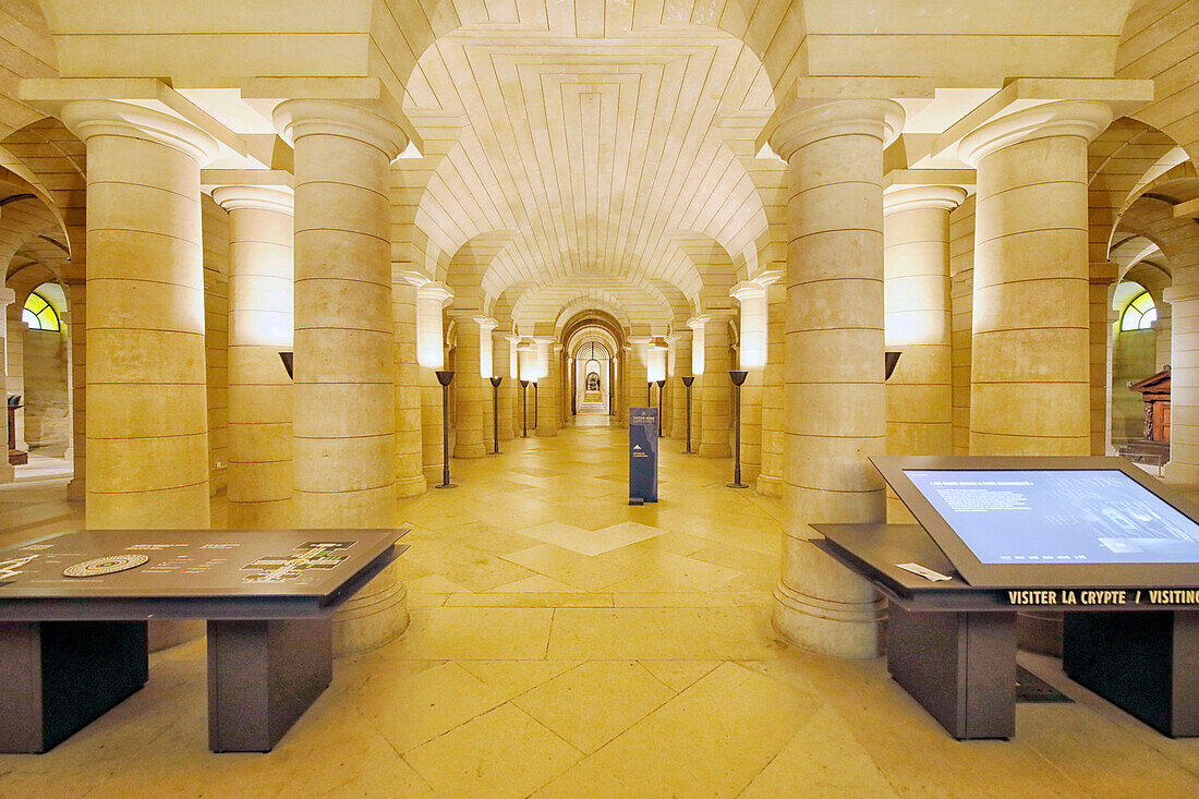 France. Paris. 5th district. The Pantheon. The crypt without tourists. Covid-19 period.