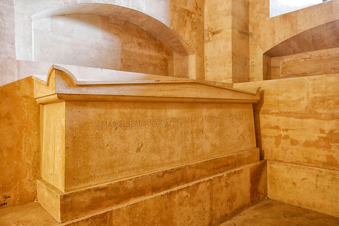 France. Paris. 5th district. The Pantheon. The crypt. Tomb of Condorcet.