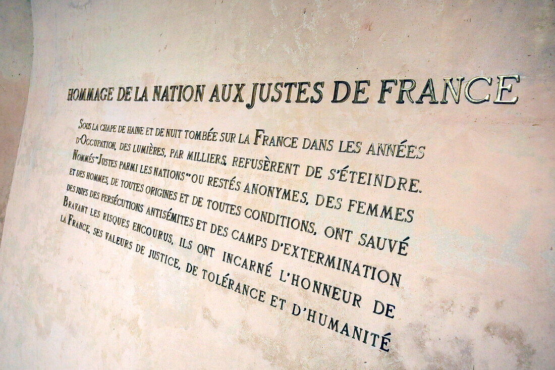 France. Paris. 5th district. The Pantheon. The crypt. Homage to the righteous of France.