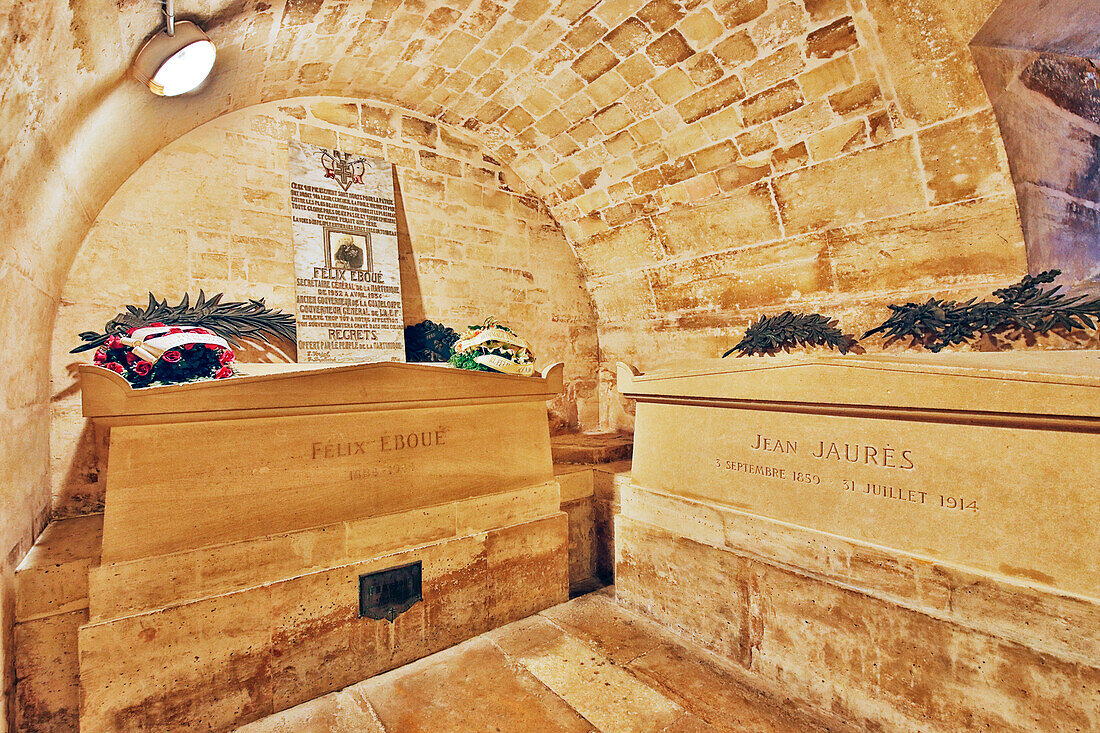 France. Paris. 5th district. The Pantheon. The crypt. Tombs of Felix Eboue and Jean Jaures.