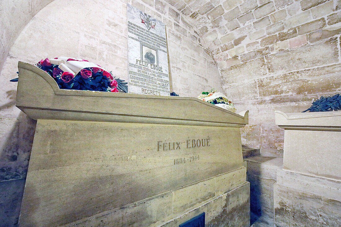 France. Paris. 5th district. The Pantheon. The crypt. Tomb of Felix Eboue.