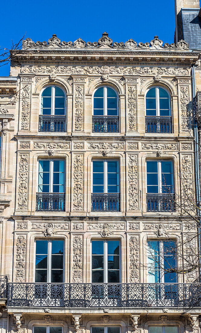 France,New Aquitaine,Bordeaux,building of the allees de Tourny (UNESCO World Heritage)