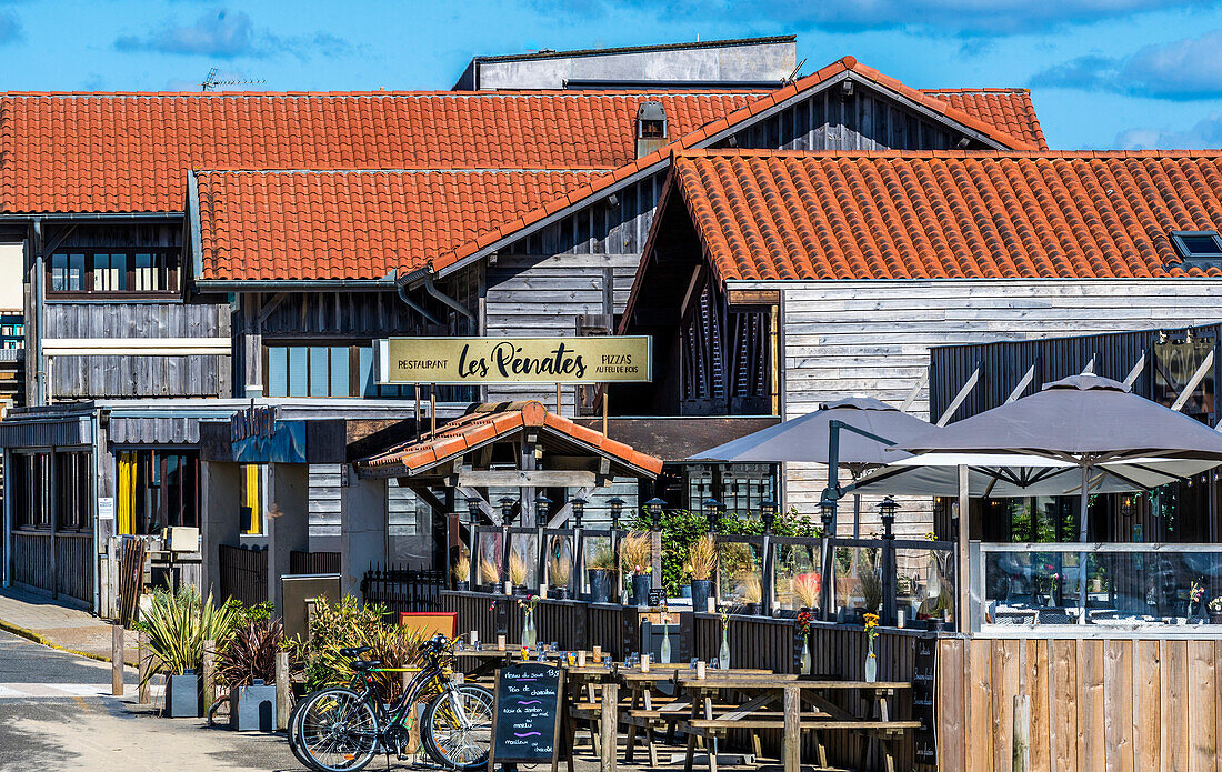 France,New Aquitaine,Landes,Saint-Julien-en-Born,restaurants and pubs behind the dune of the Contis beach