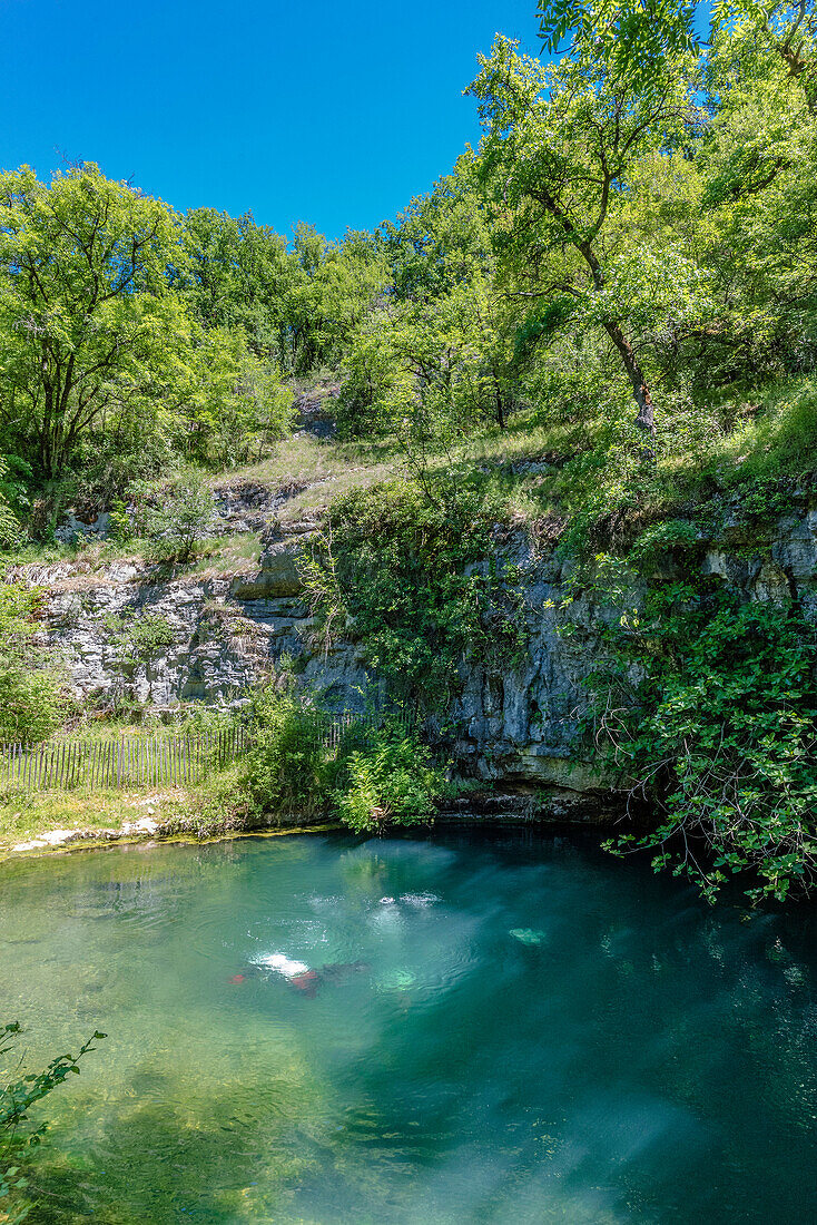 France,Occitanie,Quercy,Lot,Montvalent,resurgence of the Padirac river