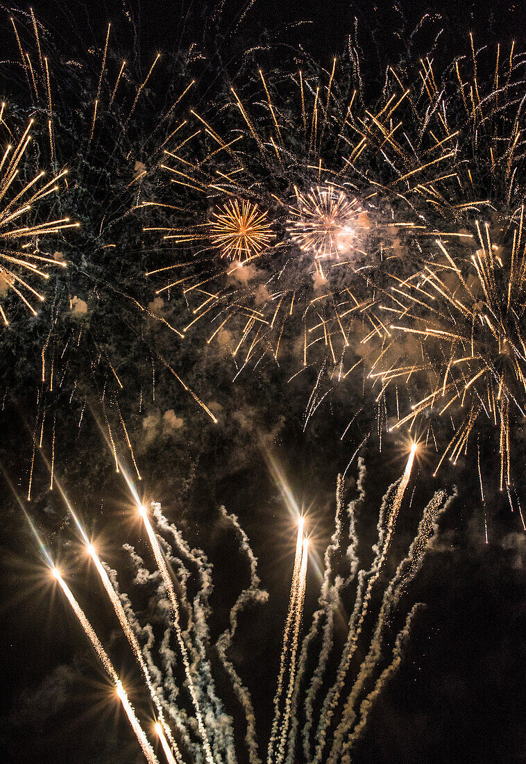 France,Gironde,Bordeaux,Fête du Fleuve 2019,pyrotechnic show "L'echappee Belle" of the Groupe F