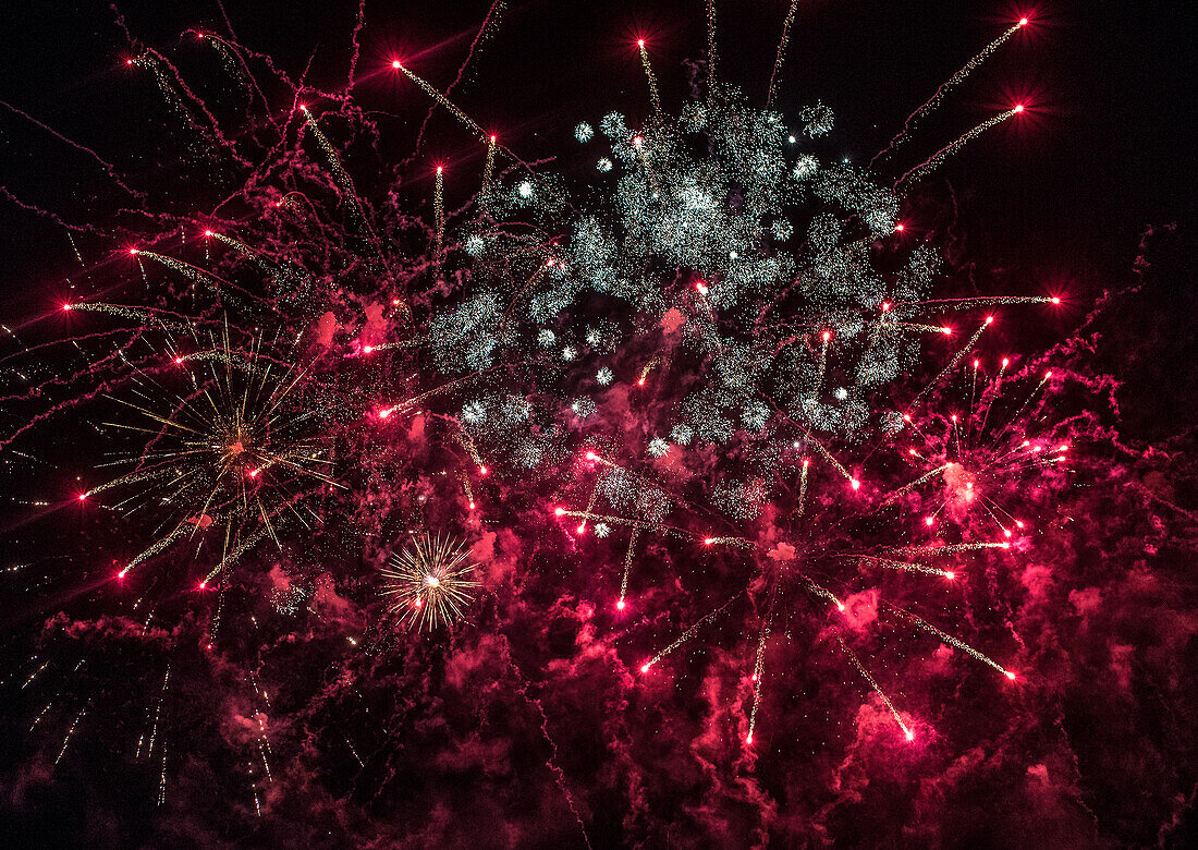 France,Gironde,Bordeaux,Fête du Fleuve 2019,pyrotechnic show "L'echappee Belle" of the Groupe F