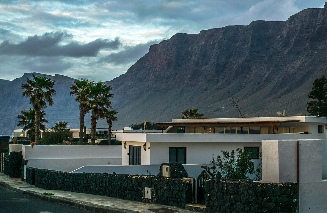 Spain,Canary Island,Lanzarote,houses at Catela de Famara