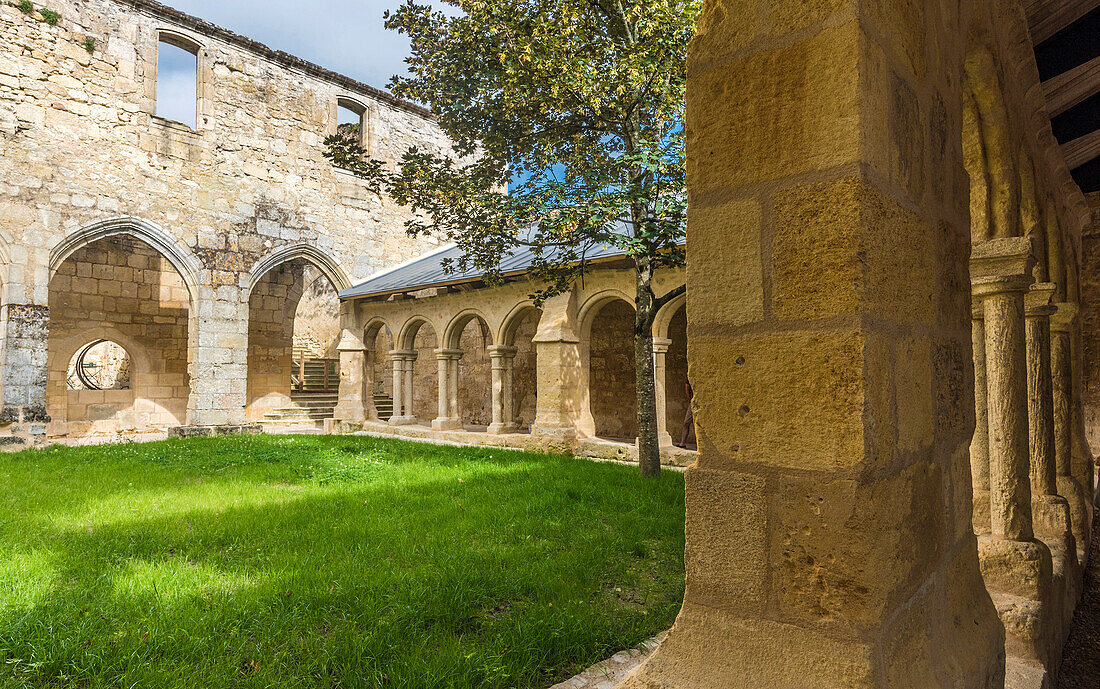 France,Gironde,Saint Emilion (UNESCO World Heritage Site),cloister of the former convent of the Cordeliers (14th century)