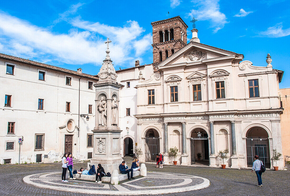 Italy,Rome,Tiberina Island,Church of San Bartolomeo (10th-19th centuries)