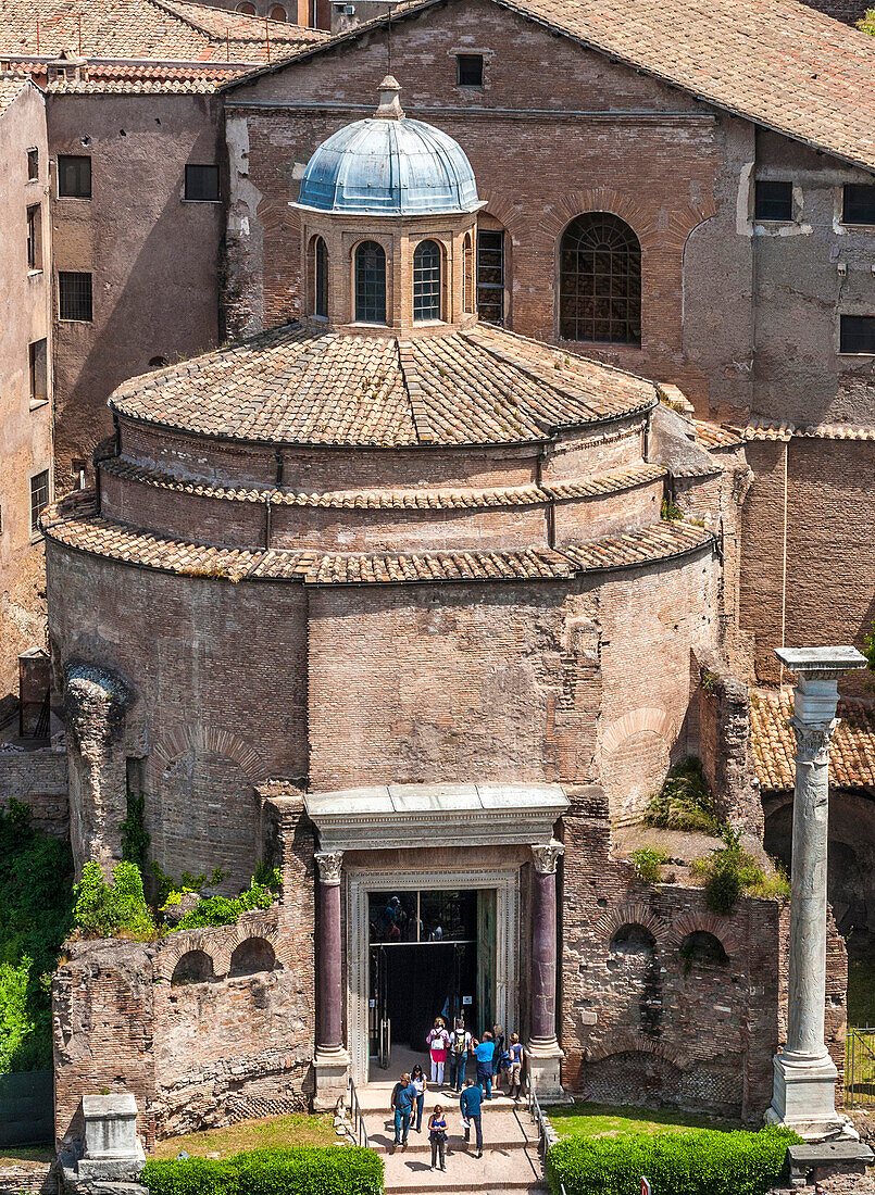 Italy,Rome,Roman Forum,Tempio di Romolo (now the vestibule of the Santi Cosmo e Damiano church)