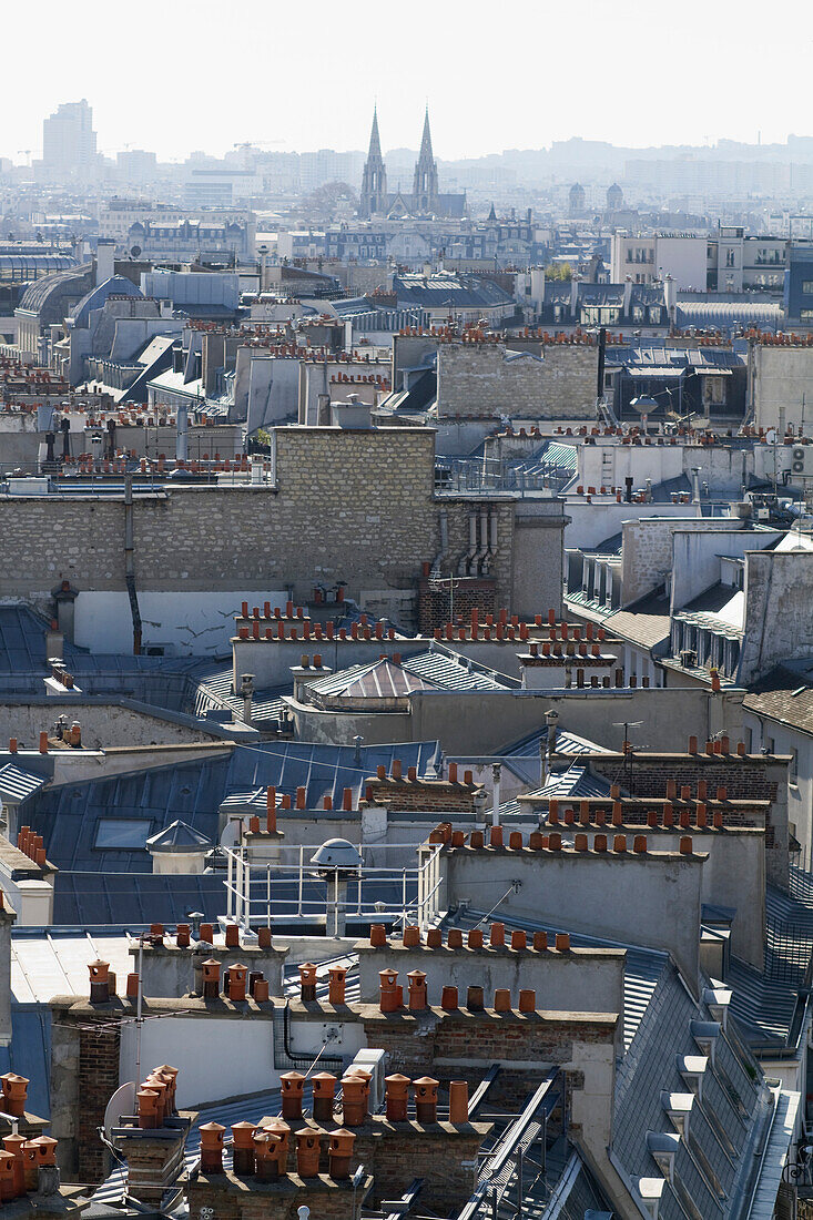 France,Paris,75,rooftops and chimneys