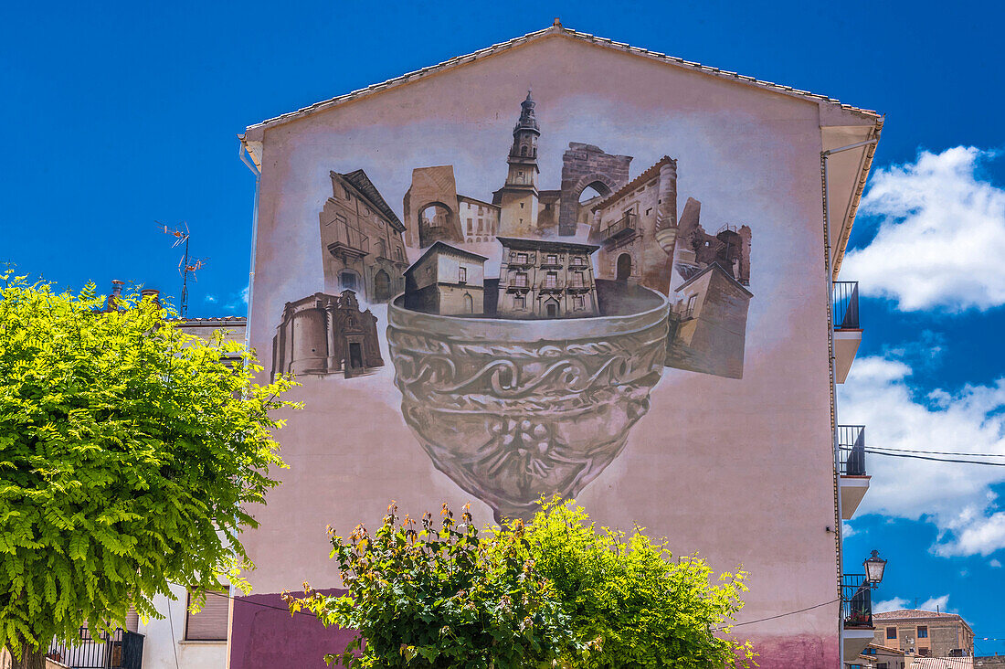 Spain,Rioja,Briones medieval village (Most beautiful village in Spain),murals (St James way)