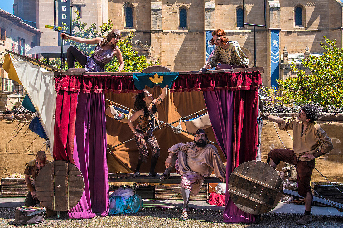 Spain,Rioja,Medieval Days of Briones (festival declared of national tourist interest),acrobats of a show