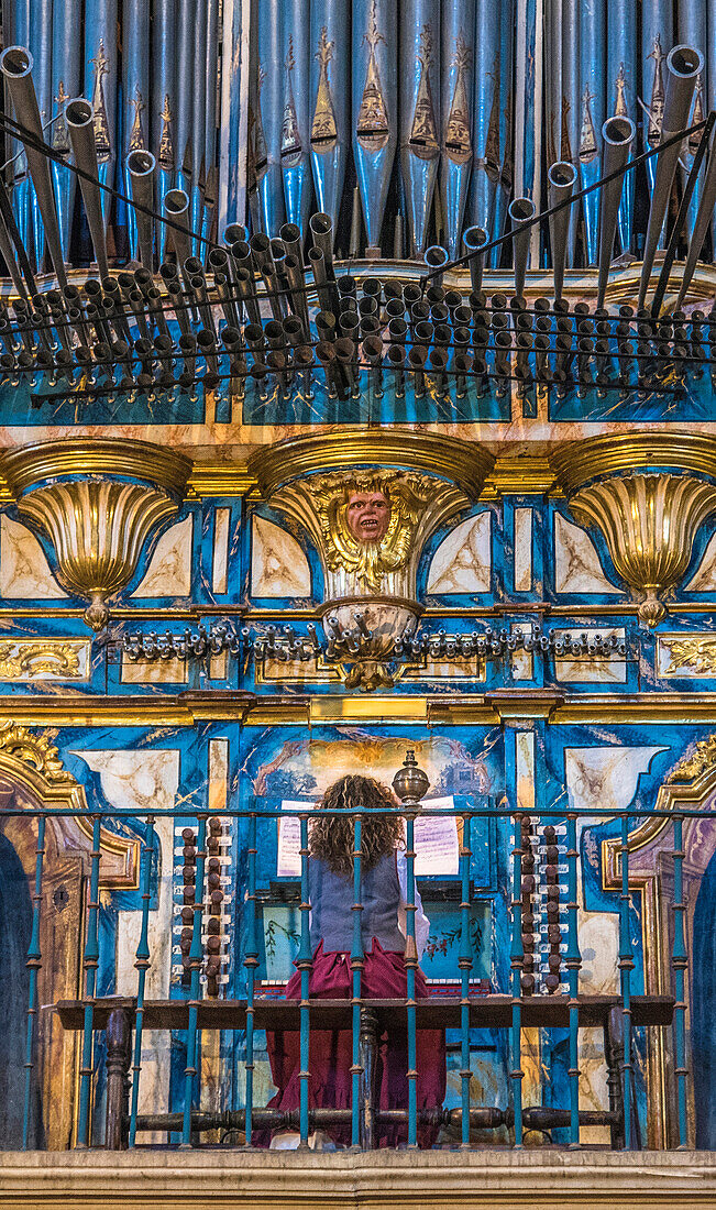 Spain,Rioja,Medieval Days of Briones,organ of the church of Our Lady of the Assumption (Saint James Way)