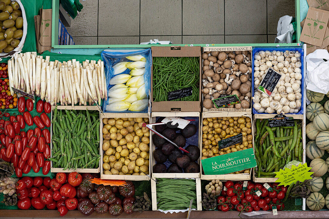 Frankreich,Les Sables d'Olonne,85,Marche des Halles Centrales,Lebensmittelmarkt,Mai 2021.