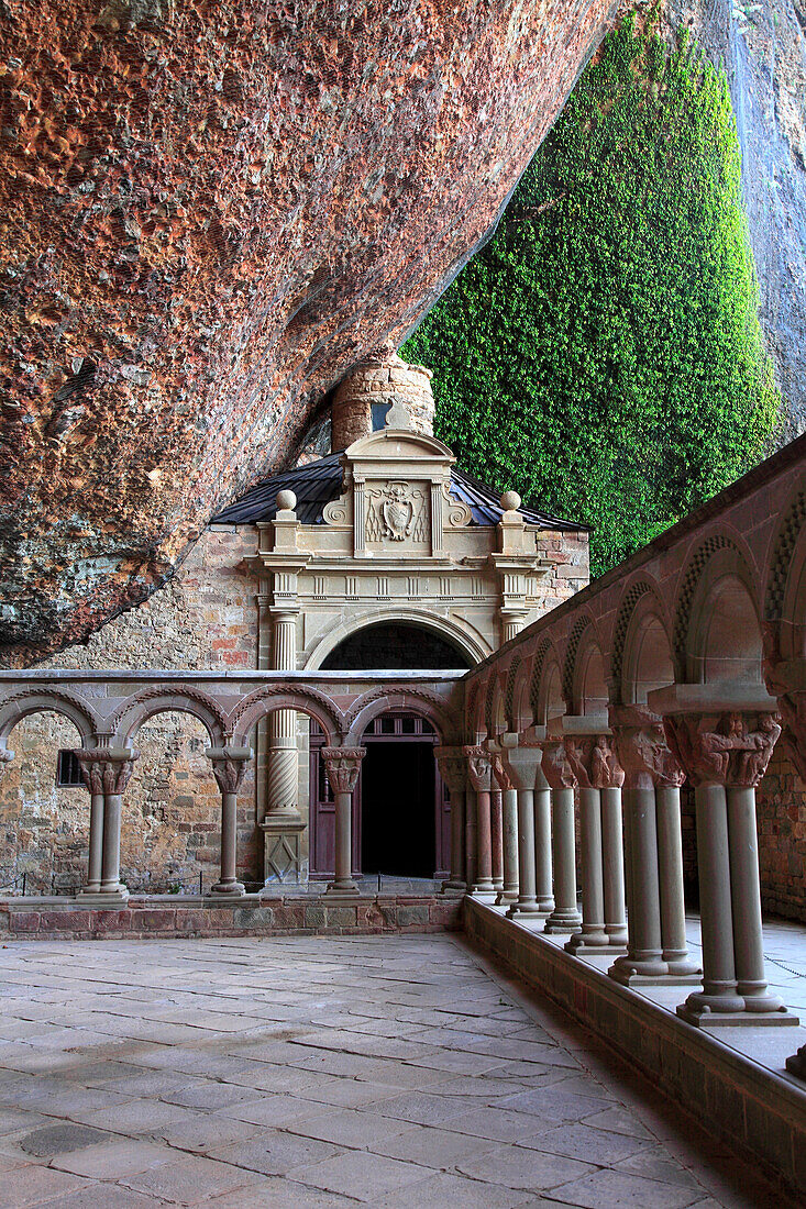 Spain,Aragon,Province of Huesca,Jaca,San Juan de la Pena monastery,the cloister