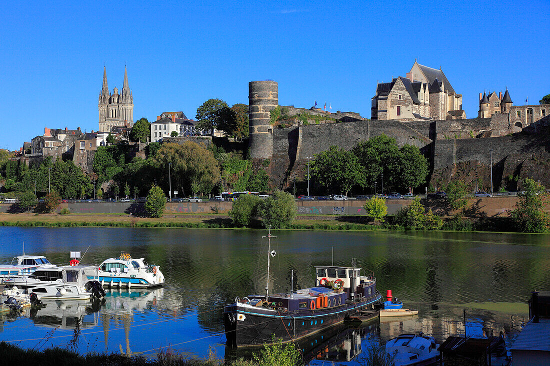 France,pays de la loire,Maine et Loire (49),Angers,Angers castle,cathedral and Maine river