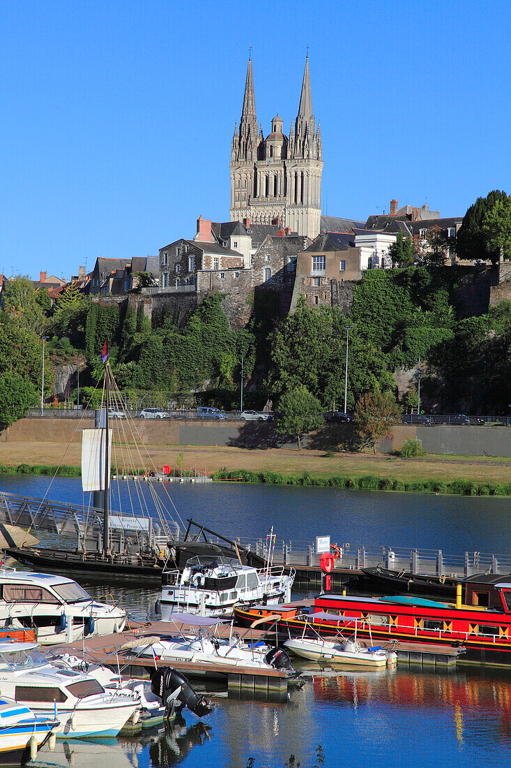 France,pays de la loire,Maine et Loire (49),Angers,cathedral and Maine river