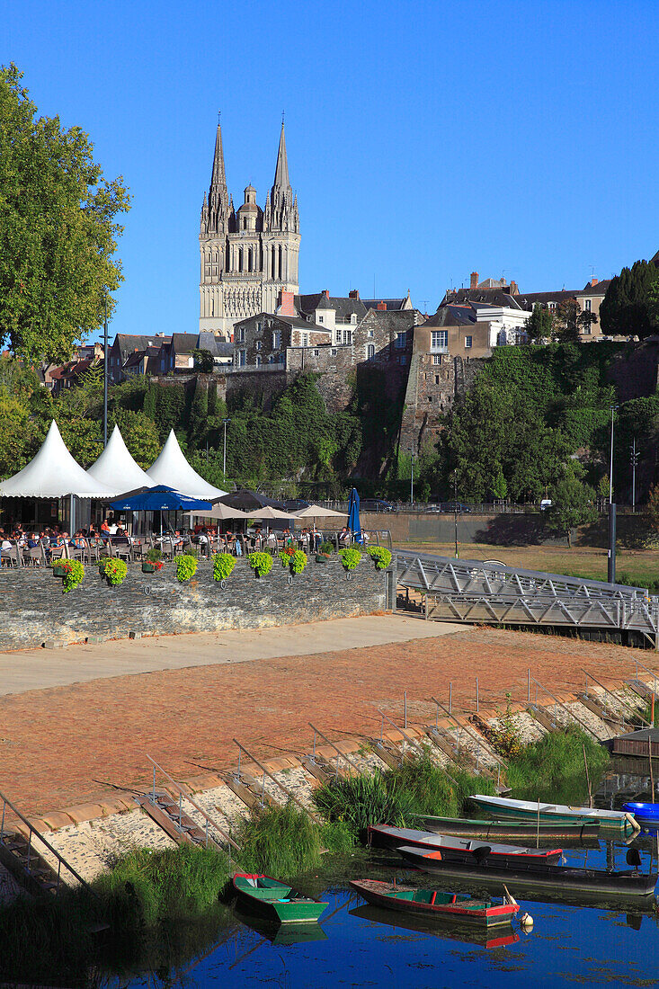 France,pays de la loire,Maine et Loire (49),Angers,Cathedral and Maine river