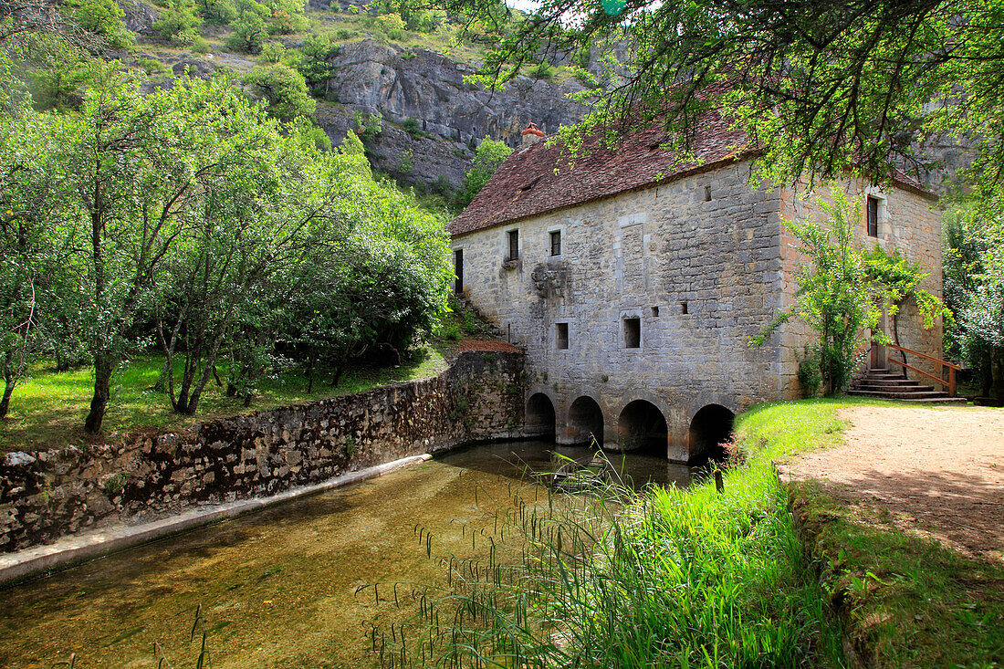 Frankreich,Okzitanien,Departement Lot (46),Rocamadour,Cougnaguet-Mühle