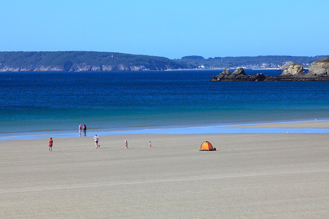 France,Brittany,Finistere department (29),Crozon peninsula,Telgruc sur mer,the beach