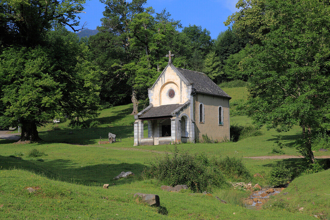 France,Nouvelle Aquitaine,Pyrenees Atlantiques department (64),Bearn,Bilheres ,Notre Dame de Houndas chapel