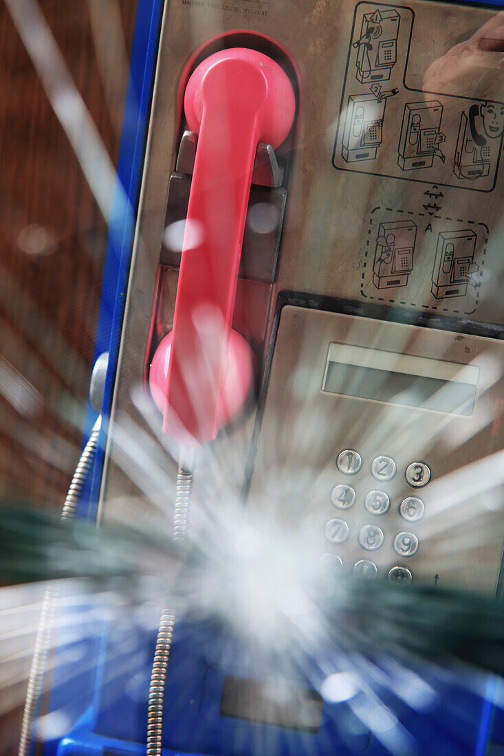 Vandalism of telephone booth