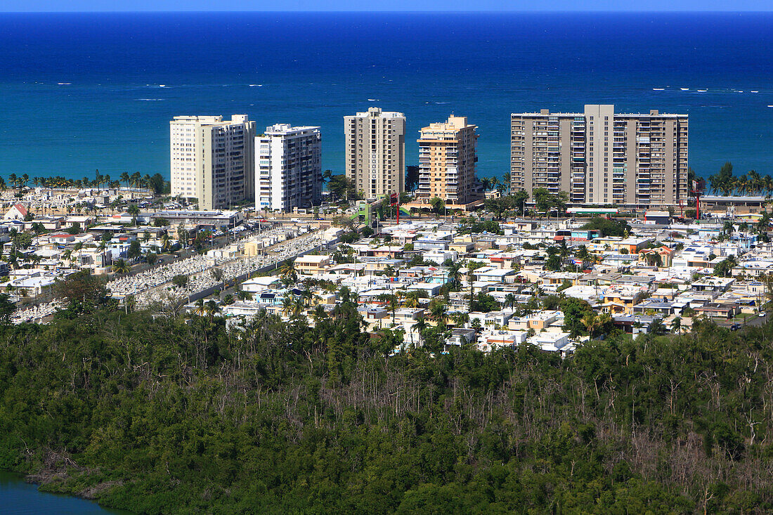 Usa,Puerto Rico,Luftbildansicht von San Juan