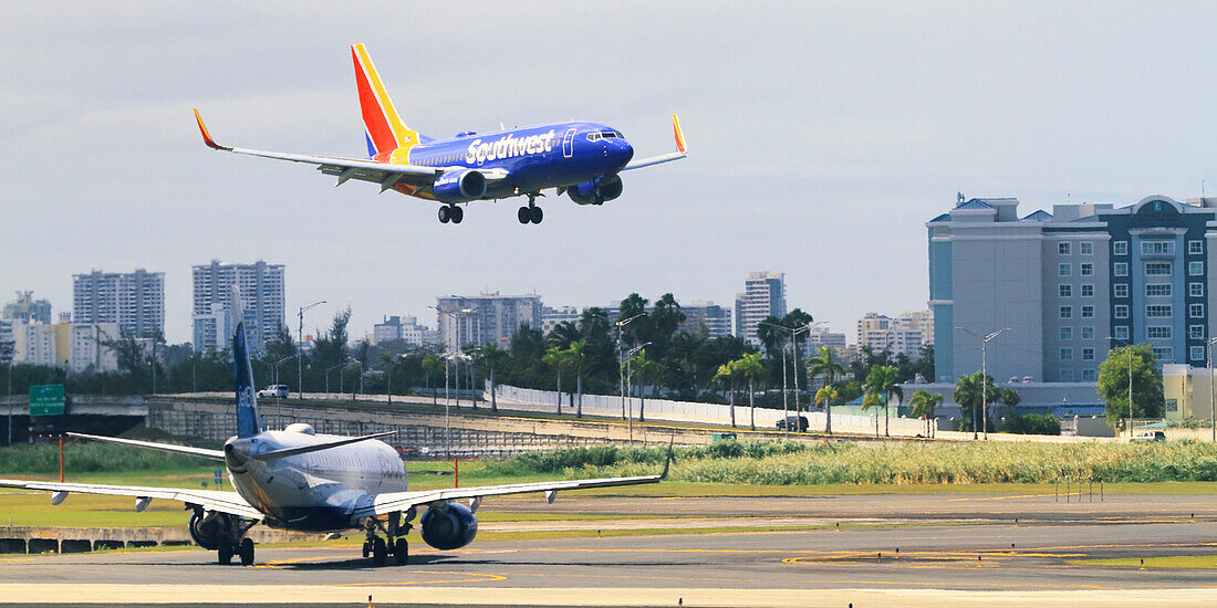 Usa,Porto Rico,San Juan. Luis Muñoz Marín International Airport. Southwest airlines aircraft