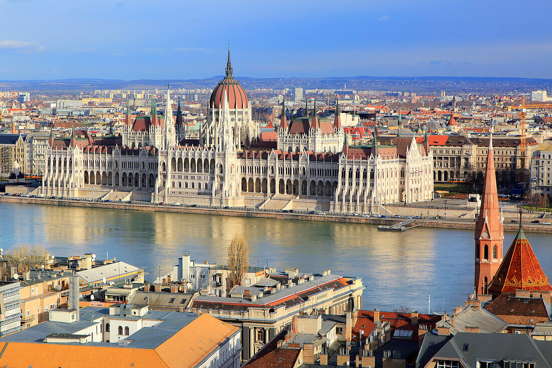 Hungary,Budapest,Parliament building. Danube river