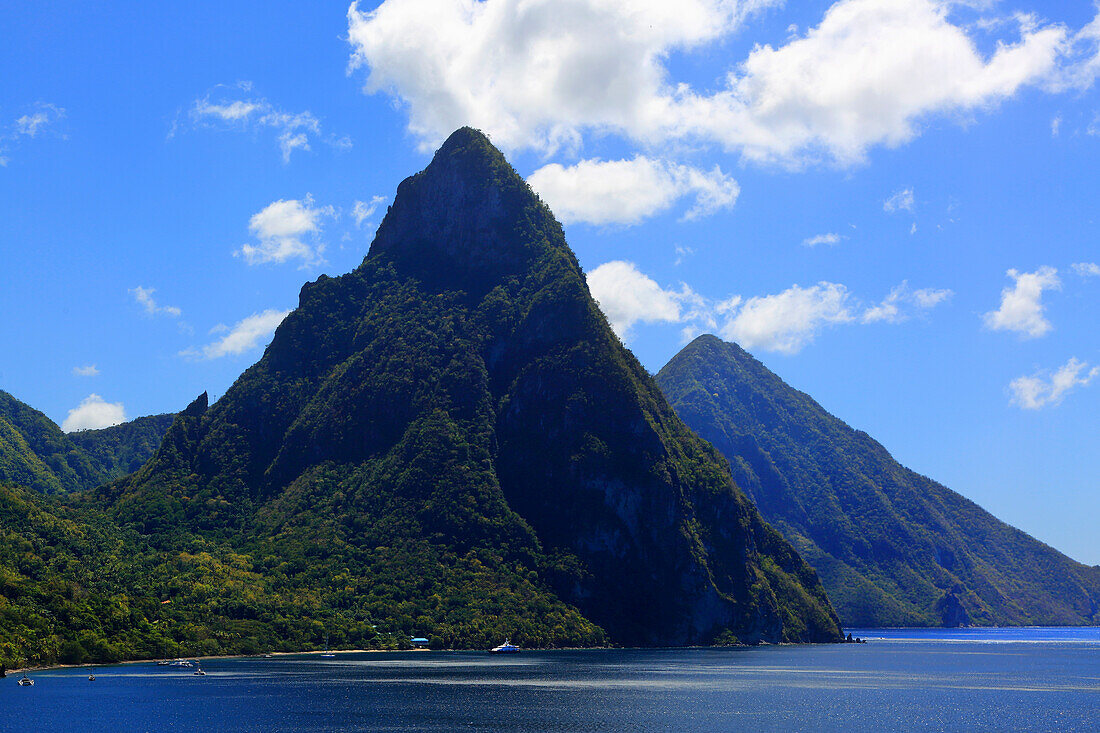 English West Indies,Saint Lucia. Petit Piton