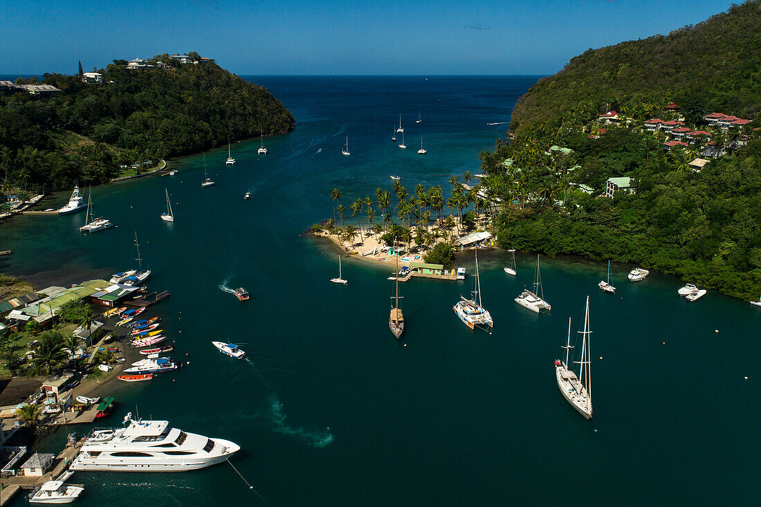 English West Indies,Saint Lucia. Marigot Bay