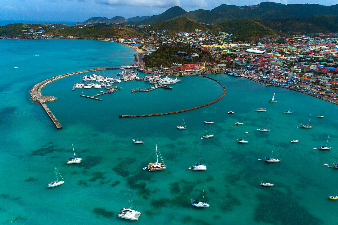 Caribbean,Sint Maarten. Fort Louis,Marigot bay