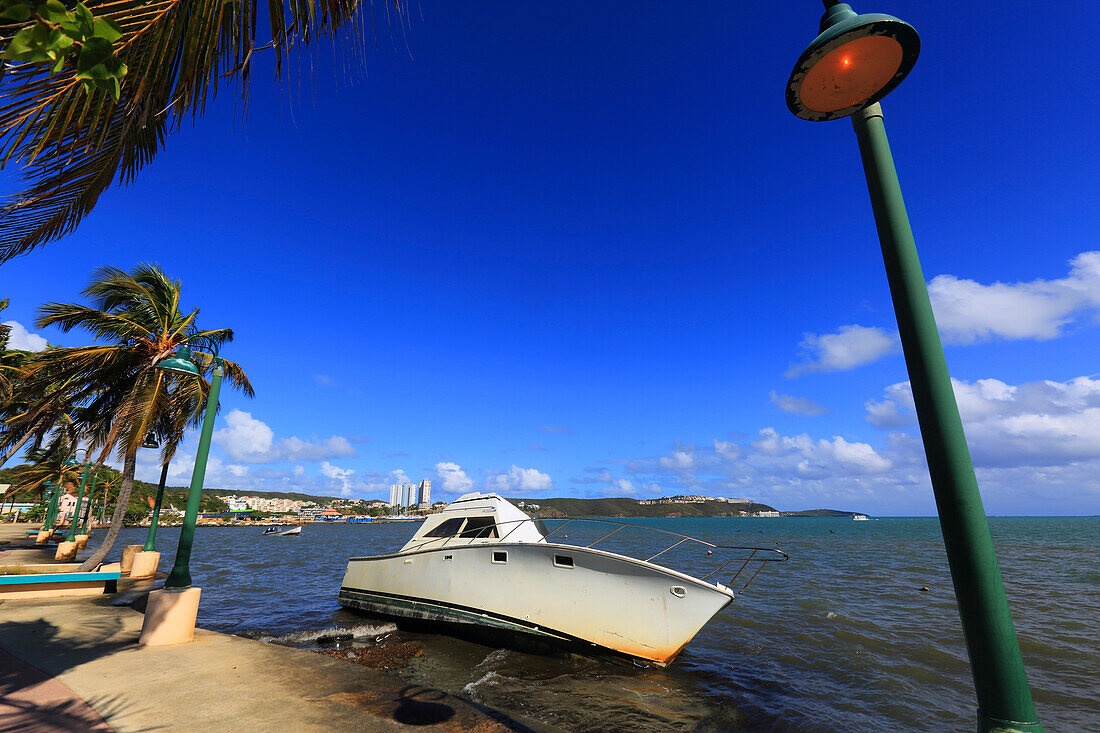 Usa,Porto Rico. Maria storm,boat