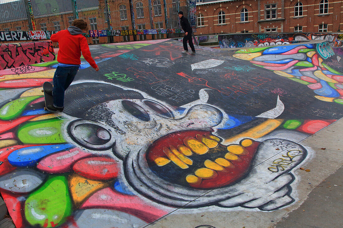 Europa,Belgien,Brüssel. Skatepark der Ursulinen