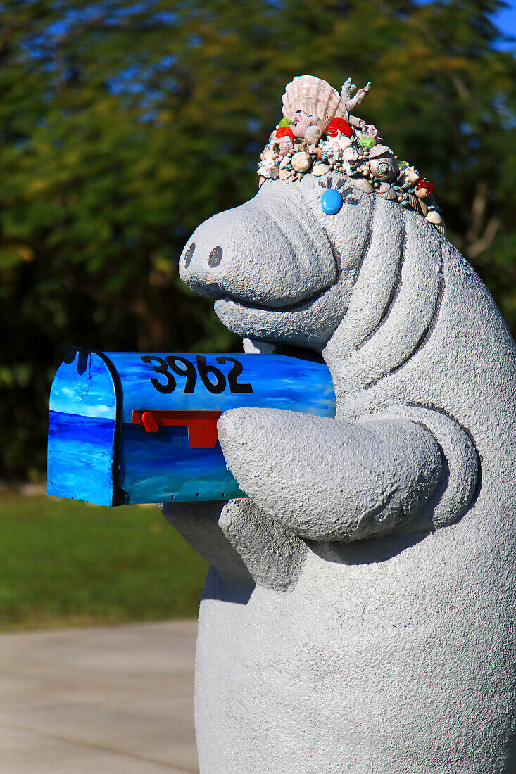 Usa,Florida. Lee County. Matlacha. Manatee letter box