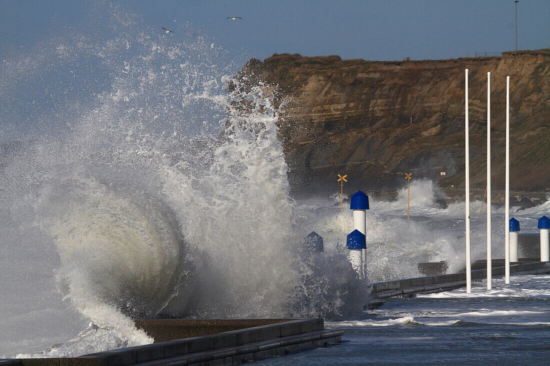 France,Hauts de France,Pas de Calais,Opal Coast,Ciara storm. Wimereux seaside